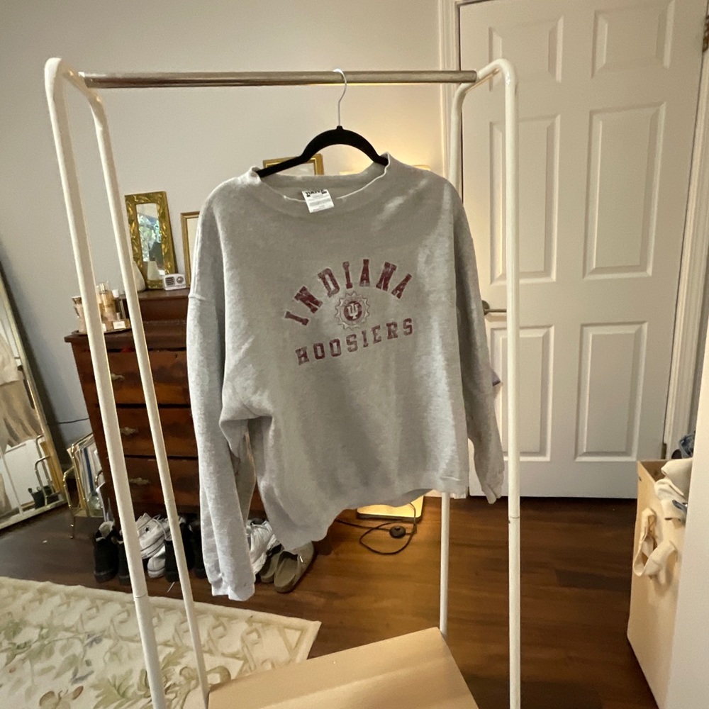 Indiana University Vintage Grey Crew-Large